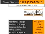 Tabique Fibro-yeso - 1S21 (12,5+100+12,5 LR)